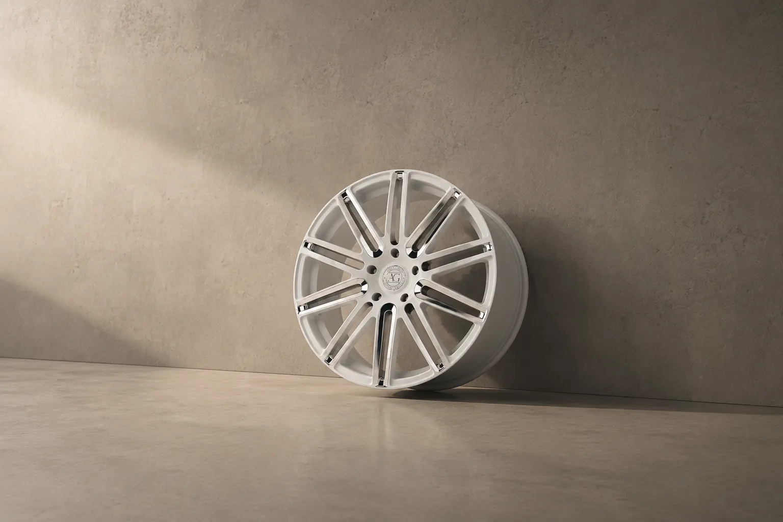 Forged Avant Garde wheel in a warm studio setting